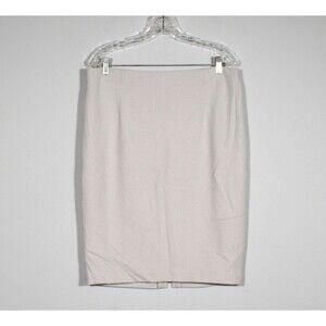 Lafayette 148 New York Light Gray 100% Boiled Virgin Wool Pencil Skirt Sz 16